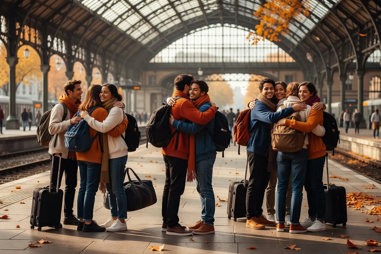 Étudiants internationaux pendant un échange en Europe — première vue