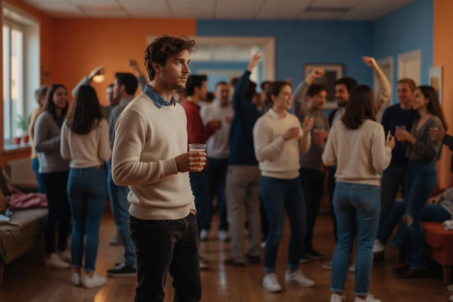 Étudiant·e timide en sortie étudiante — première vue