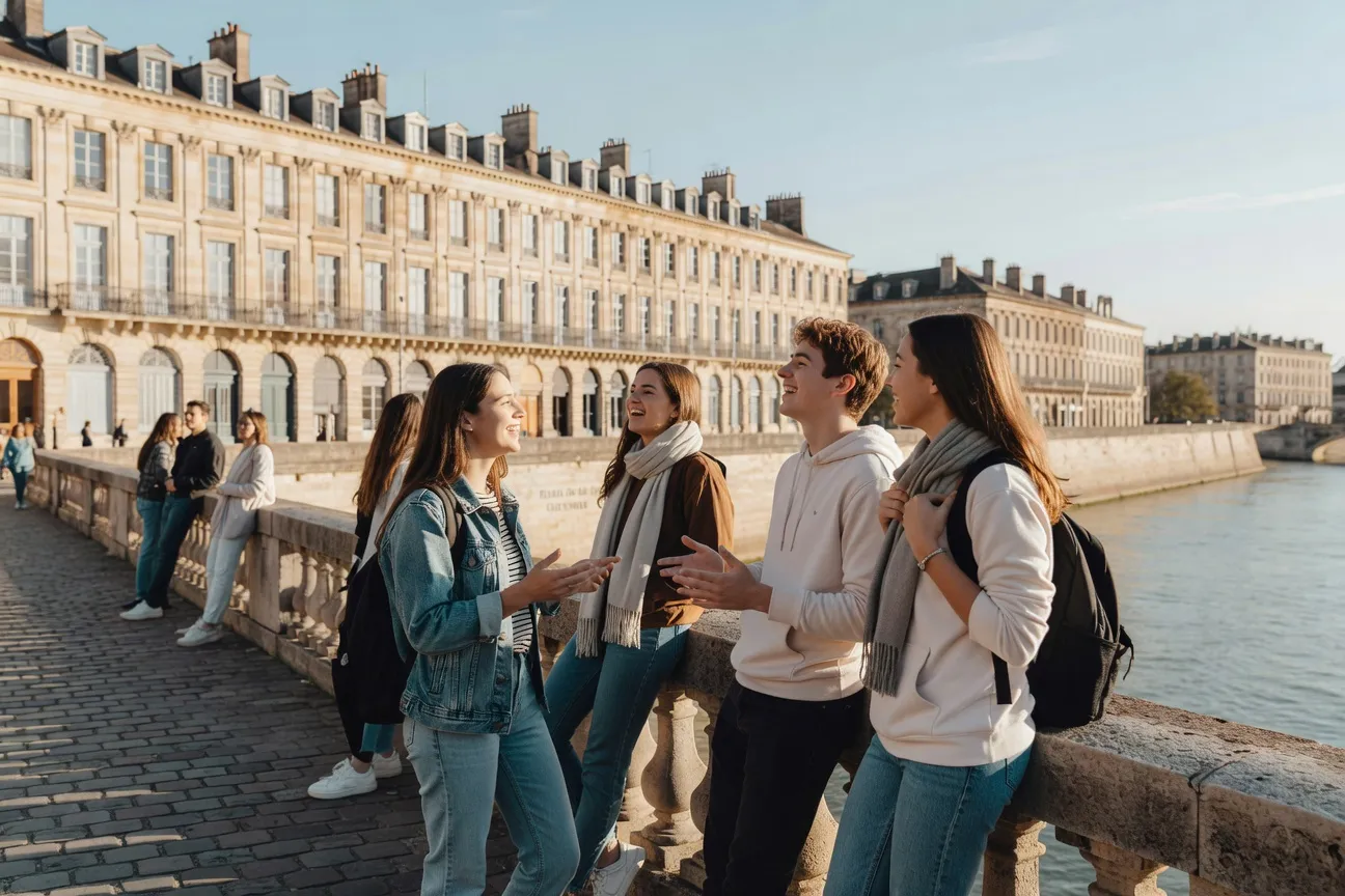 Étudiants sur les quais de la Garonne à Bordeaux en 2026