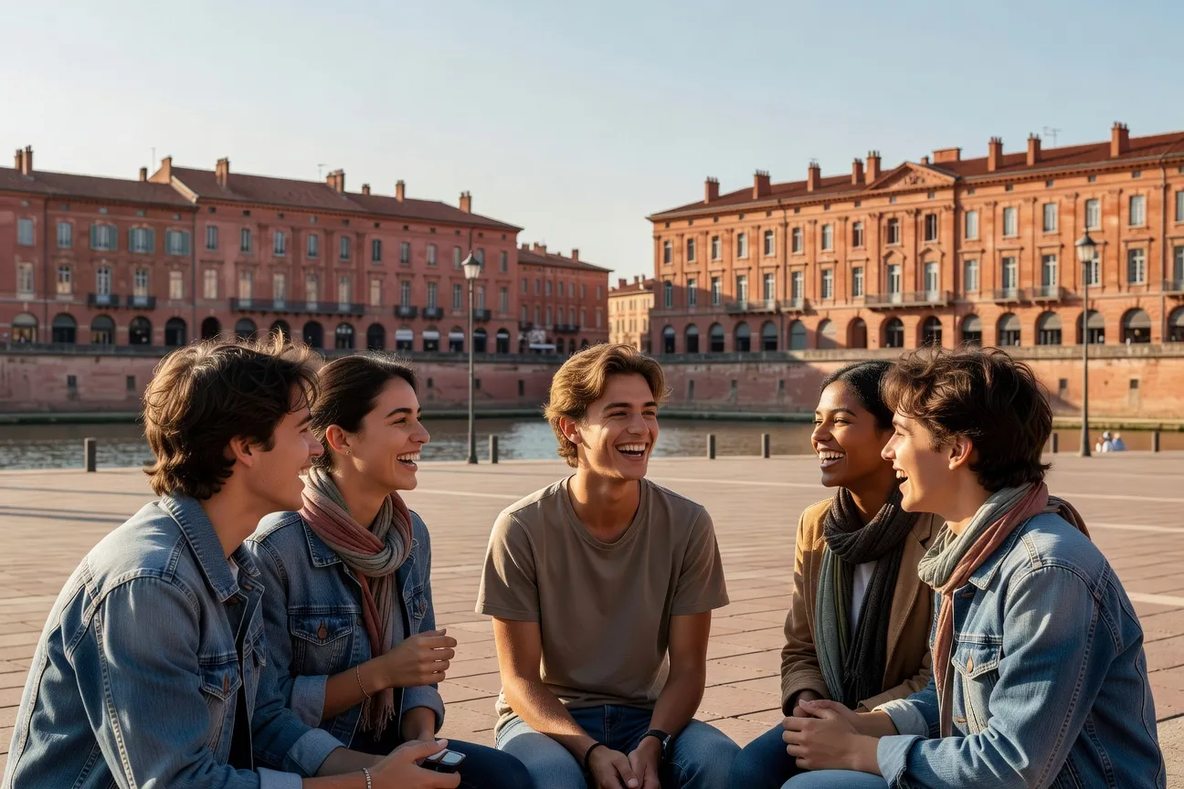 Étudiants se retrouvant sur le campus de Toulouse en 2026